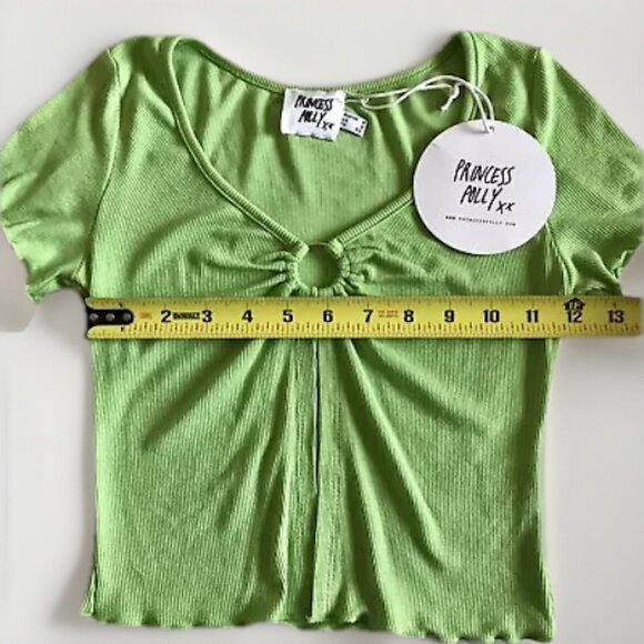 NWT Princess Polly Fenwick Green Crop Top US Size 2 - Picture 6 of 7